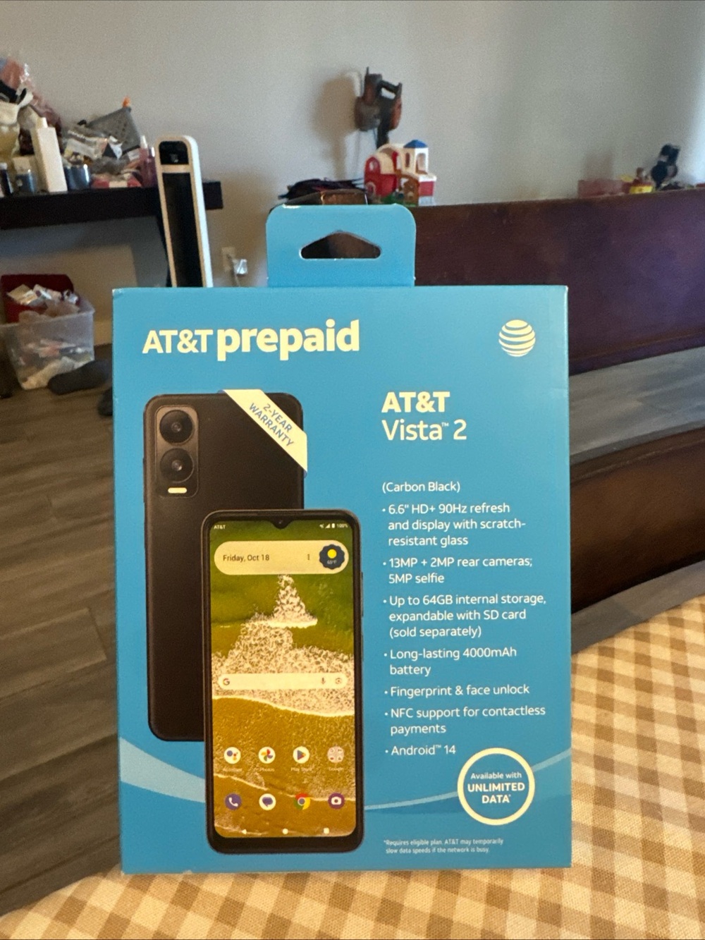 Vista 2 Prepaid Cell Phone - Carbon Black